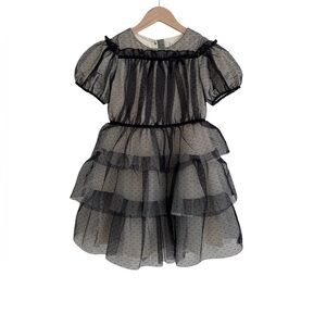 Black Sheer Layered Dress